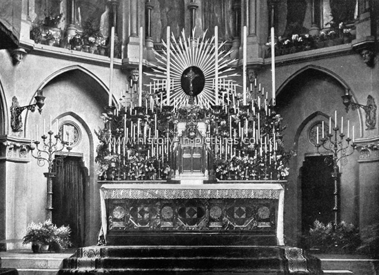 The Pro-Cathedral, High Altar, Kensington, London. c.1890's.